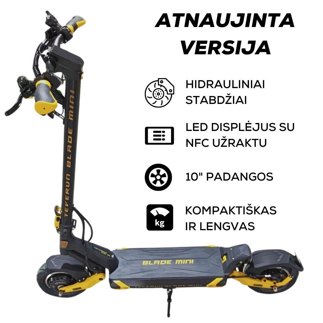 TEVERUN BLADE MINI PRO 48V 27Ah elektrinis paspirtukas |ATNAUJINTA Versija 2026|