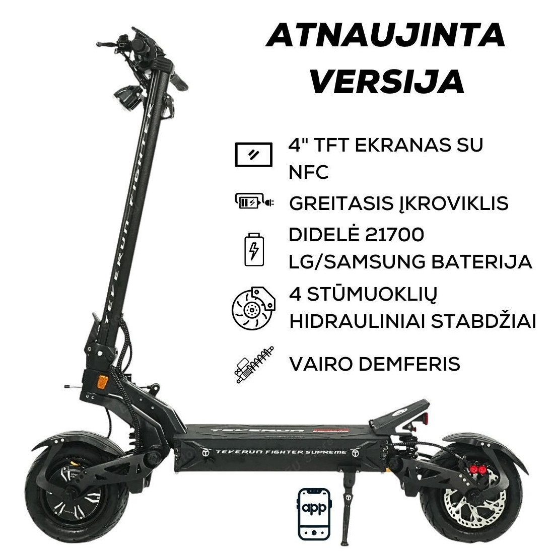 TEVERUN FIGHTER 11+ 60V 35Ah elektrinis paspirtukas 