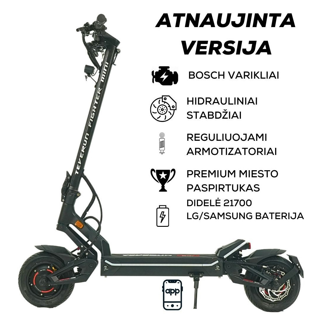 TEVERUN FIGHTER MINI PRO elektrinis paspirtukas