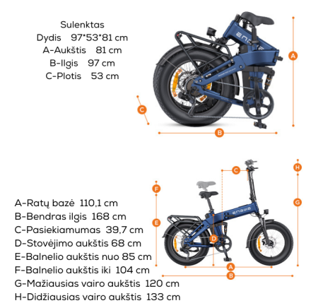 ENGWE ENGINE PRO 3.0 elektrinis dviratis (20")