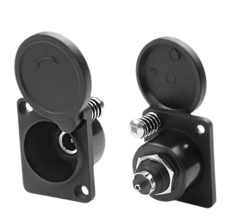 Įkrovimo lizdas DC 2.1 x 5.5 su dangteliu
