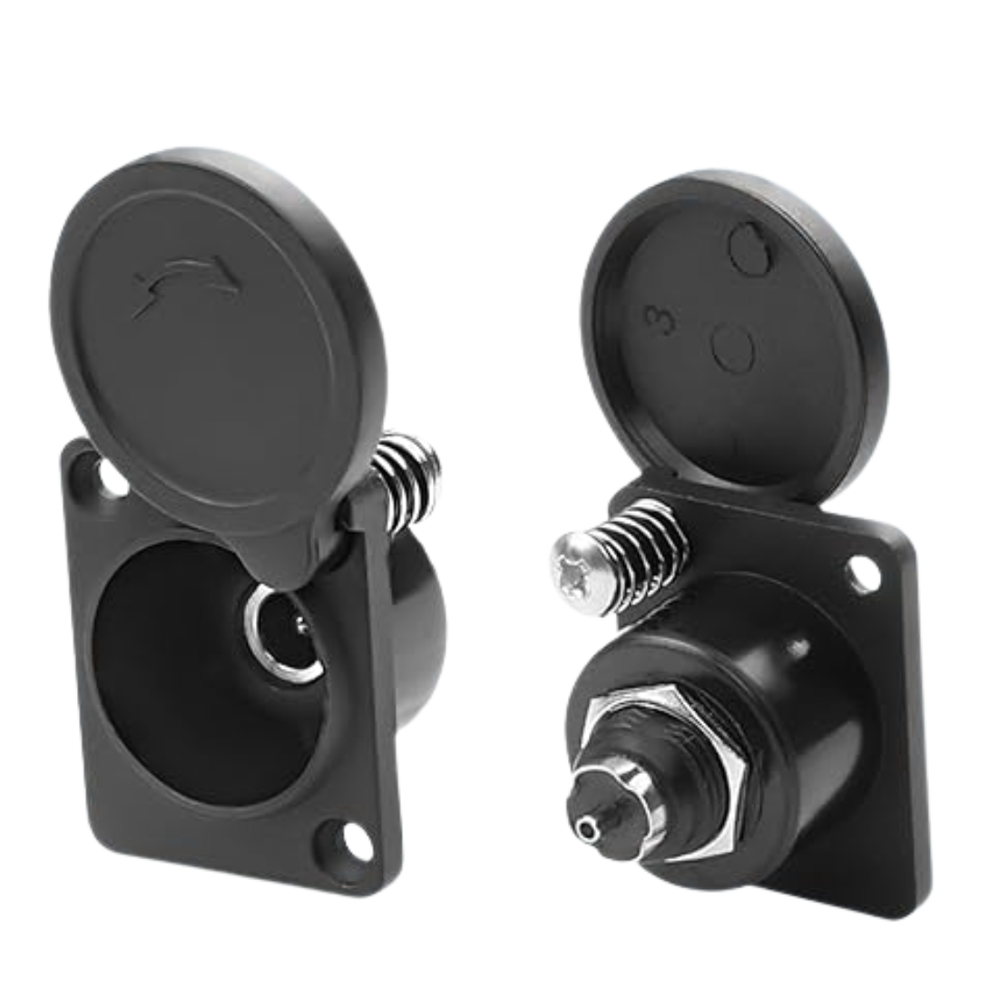 Įkrovimo lizdas DC 2.1 x 5.5 su dangteliu
