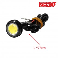 Priekinis baltas mini LED žibintas ZERO 10X 12V