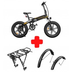 ADO A20F+ elektrinis dviratis (20") + purvasaugiai + stovas daiktams
